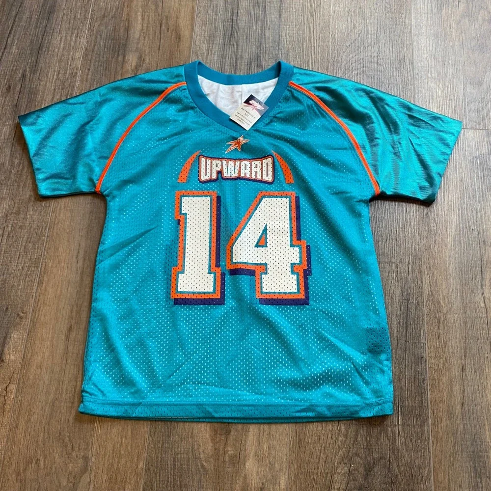 Upward Sports Reversible Basketball Jerseys Youth Teal White Orange Size YM (2)‎